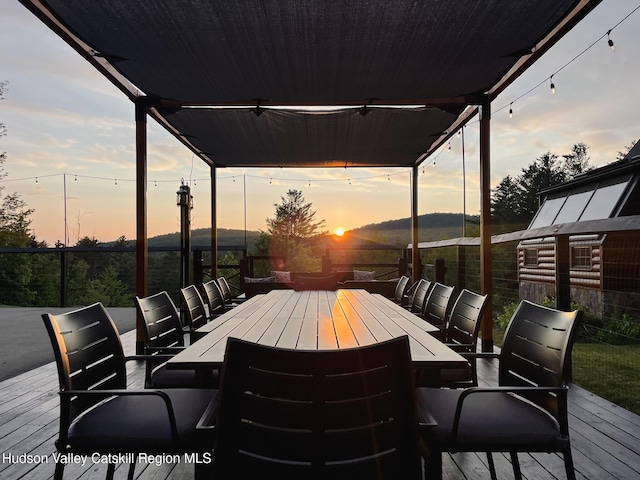 60 Leon Ln, Stony Creek, NY 12878 - wooden deck with outdoor dining space