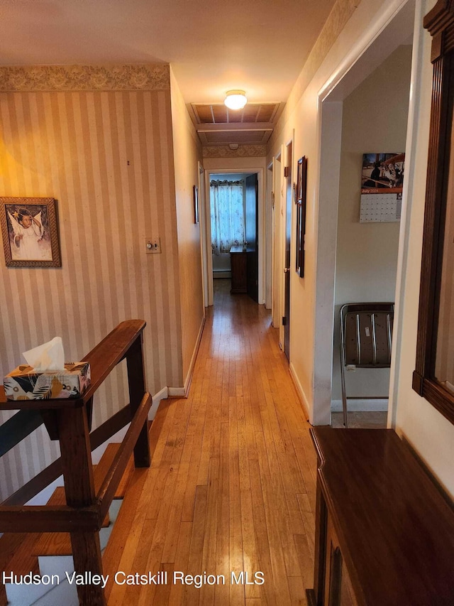 hall featuring light hardwood / wood-style floors