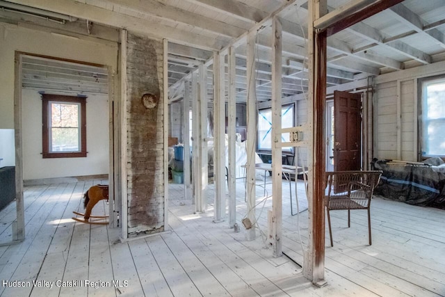 miscellaneous room with light hardwood / wood-style floors