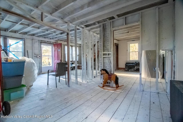 miscellaneous room with light hardwood / wood-style flooring