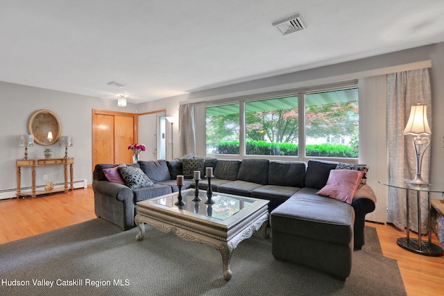 12 Roming Ln, Saugerties, NY 12477 - living area with baseboard heating and wood finished floors