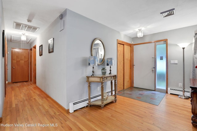 12 Roming Ln, Saugerties, NY 12477 - entryway with a baseboard radiator and light wood finished floors