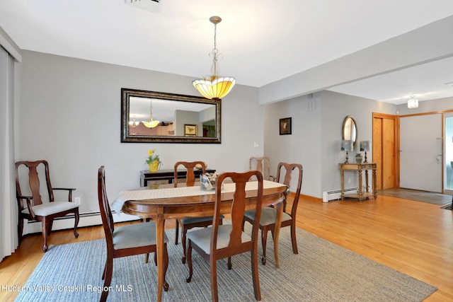 12 Roming Ln, Saugerties, NY 12477 - dining area with a baseboard radiator and light wood-style floors