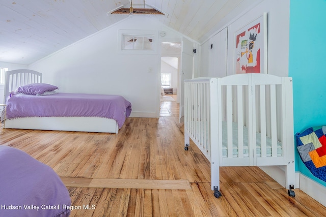 84 Old Rte 82, Hudson, NY 12534 - bedroom featuring wood finished floors, lofted ceiling, wood ceiling, and baseboards