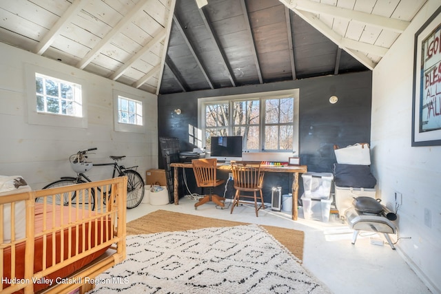 84 Old Rte 82, Hudson, NY 12534 - home office with finished concrete floors and wood ceiling