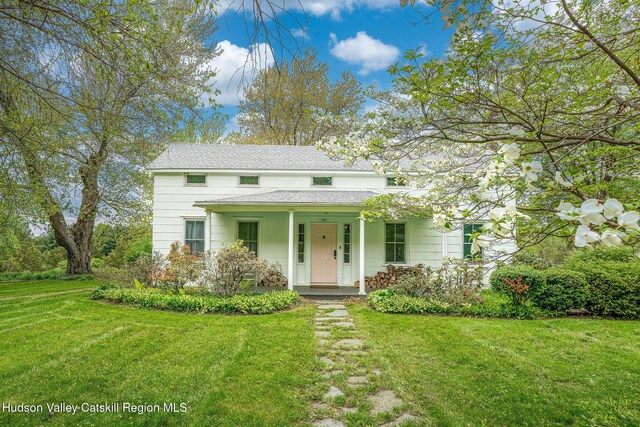 84 Old Rte 82, Hudson, NY 12534 - view of front of home with a front lawn, covered porch, and a shingled roof