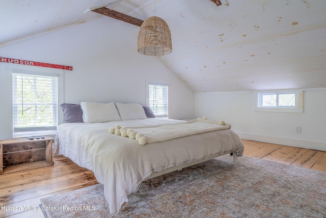 84 Old Rte 82, Hudson, NY 12534 - bedroom featuring lofted ceiling, hardwood / wood-style floors, and baseboards