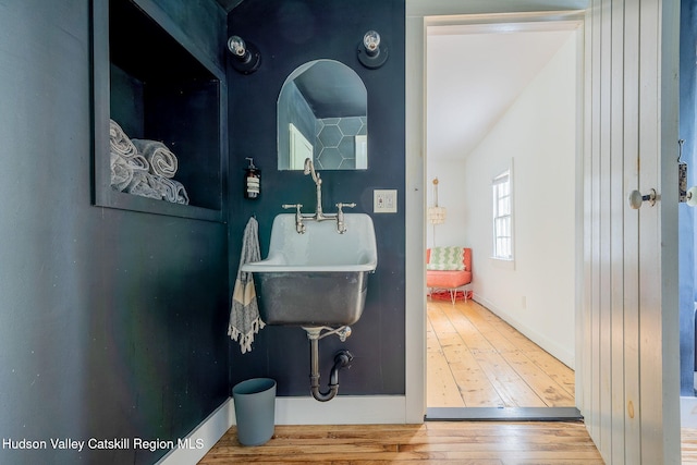 84 Old Rte 82, Hudson, NY 12534 - bathroom with hardwood / wood-style flooring and baseboards