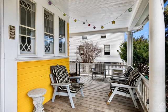 3630 Main St, Stone Ridge, NY 12484 - wooden deck featuring covered porch