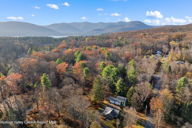 aerial view featuring a mountain view