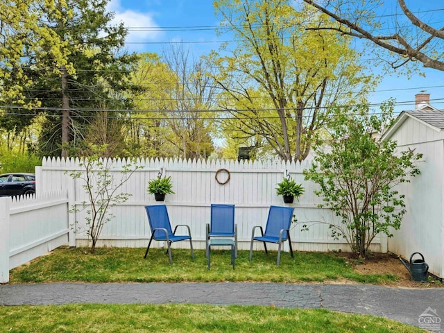 view of patio with a fenced backyard