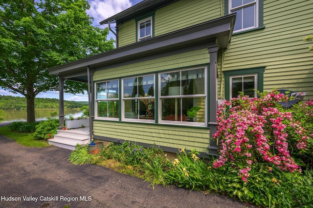 28 Riverview St, Stuyvesant, NY 12173 - view of home's exterior with a water view