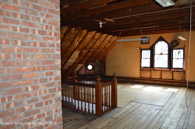 view of unfinished attic