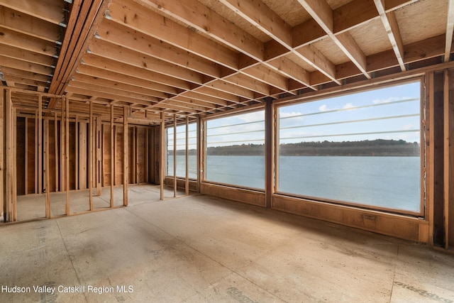 miscellaneous room featuring a water view