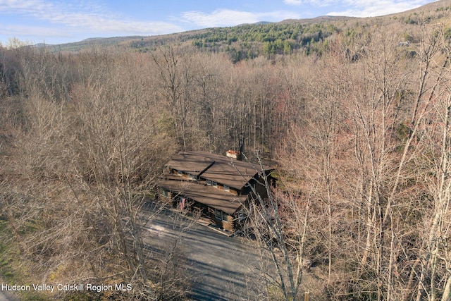 bird's eye view featuring a mountain view