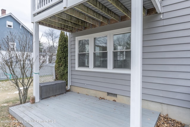 view of wooden deck