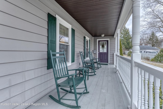 deck with a porch