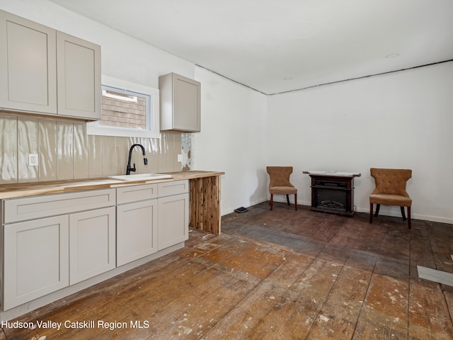 125 Water St, Franklin, NY 13775 - kitchen featuring a sink, wood counters, and backsplash