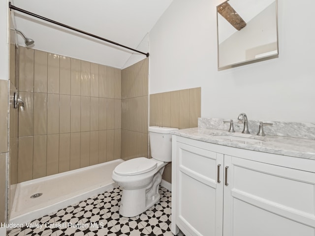 125 Water St, Franklin, NY 13775 - bathroom with toilet, vanity, and tiled shower