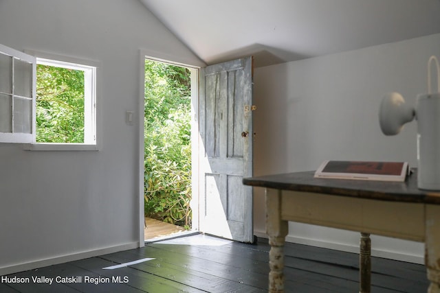 10 Erickson Rd, Hardenburgh, NY 12406 - entrance foyer featuring lofted ceiling and wood-type flooring