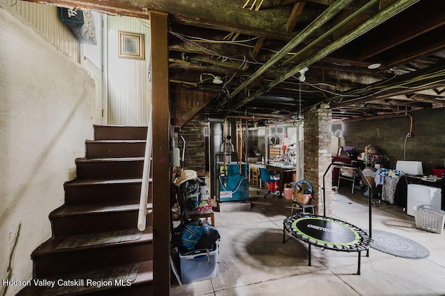 15 Mckinstry Pl, Hudson, NY 12534 - unfinished basement featuring a heating unit and stairway