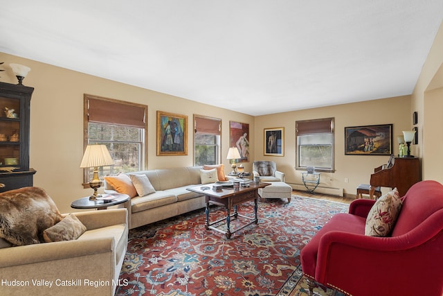 4 Mountain View Dr, Kerhonkson, NY 12446 - living area with baseboard heating and wood finished floors
