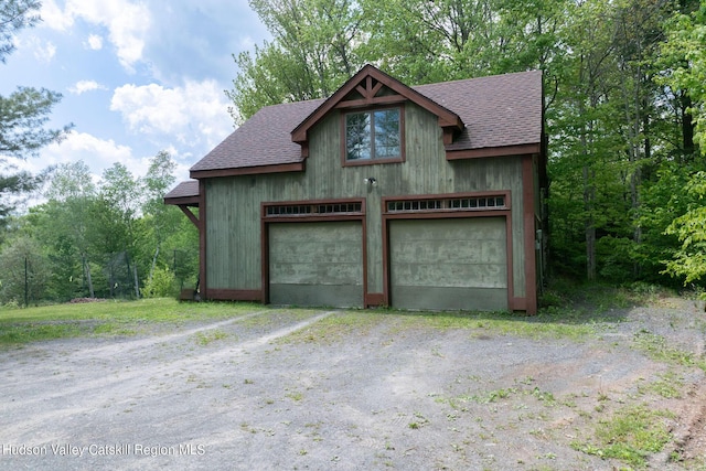 view of garage