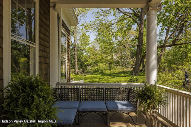 131 William St, Catskill, NY 12414 - balcony with view of wooded area
