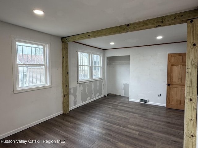 22 Cedar St, Saugerties, NY 12477 - spare room with plenty of natural light and dark hardwood / wood-style floors