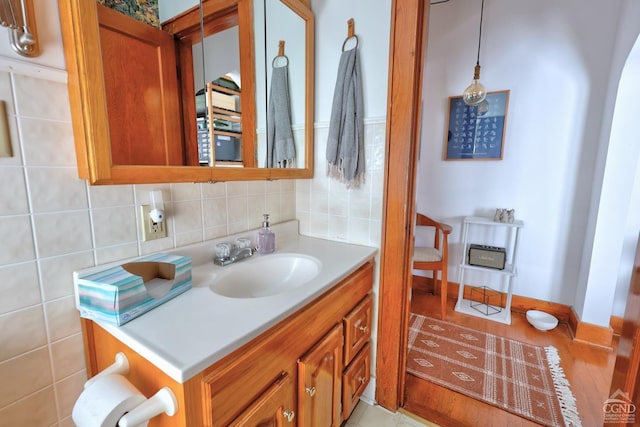 825 Union St, Hudson, NY 12534 - bathroom with vanity and backsplash