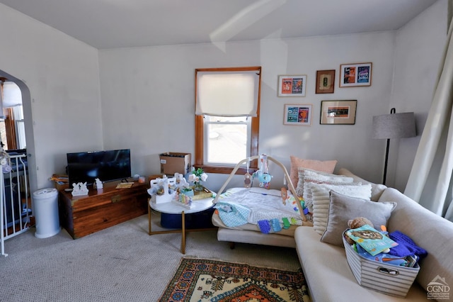 825 Union St, Hudson, NY 12534 - carpeted bedroom with arched walkways