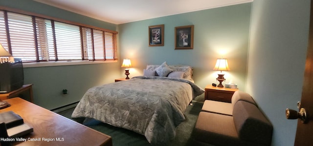 56 Highlands Dr Unit F3, Hunter, NY 12442 - bedroom with carpet floors and a baseboard radiator