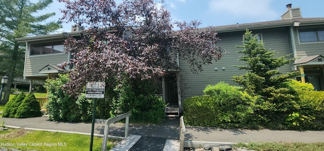 56 Highlands Dr Unit F3, Hunter, NY 12442 - view of front of house with a chimney