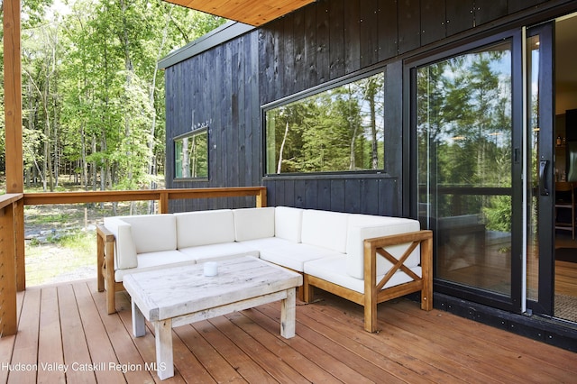 224 Upper Lumber Rd, Lumberland, NY 12737 - wooden deck featuring outdoor lounge area