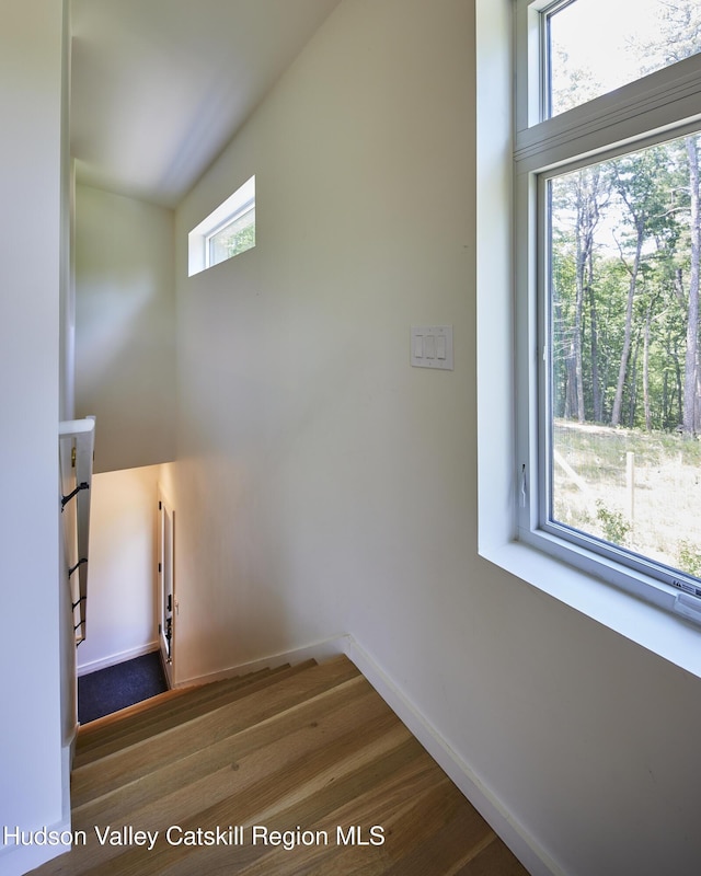 224 Upper Lumber Rd, Lumberland, NY 12737 - stairs featuring wood finished floors and baseboards
