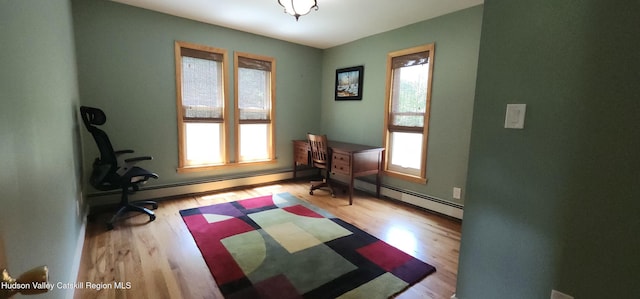 273 E Conesville Rd, Conesville, NY 12076 - sitting room featuring plenty of natural light, wood finished floors, and baseboard heating
