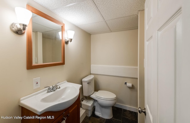 1206 Hollow Rd, Clinton, NY 12514 - bathroom featuring a drop ceiling, vanity, and toilet