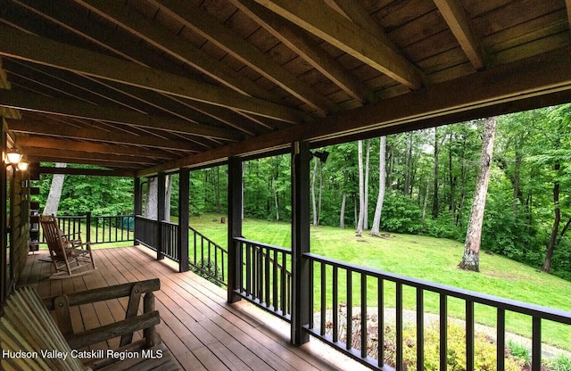 1206 Hollow Rd, Clinton, NY 12514 - deck with a yard