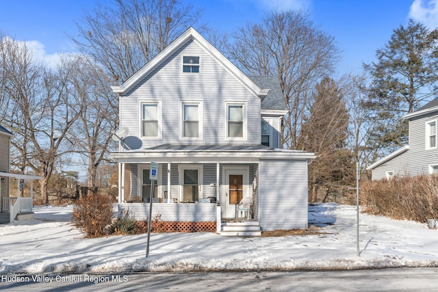 view of front of property featuring a porch