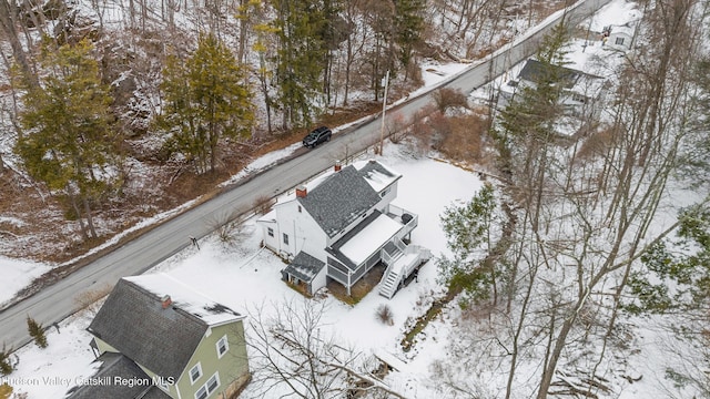 view of snowy aerial view