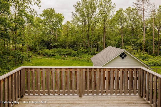 14 Bushnell Ave, Chatham, NY 12037 - deck featuring a lawn