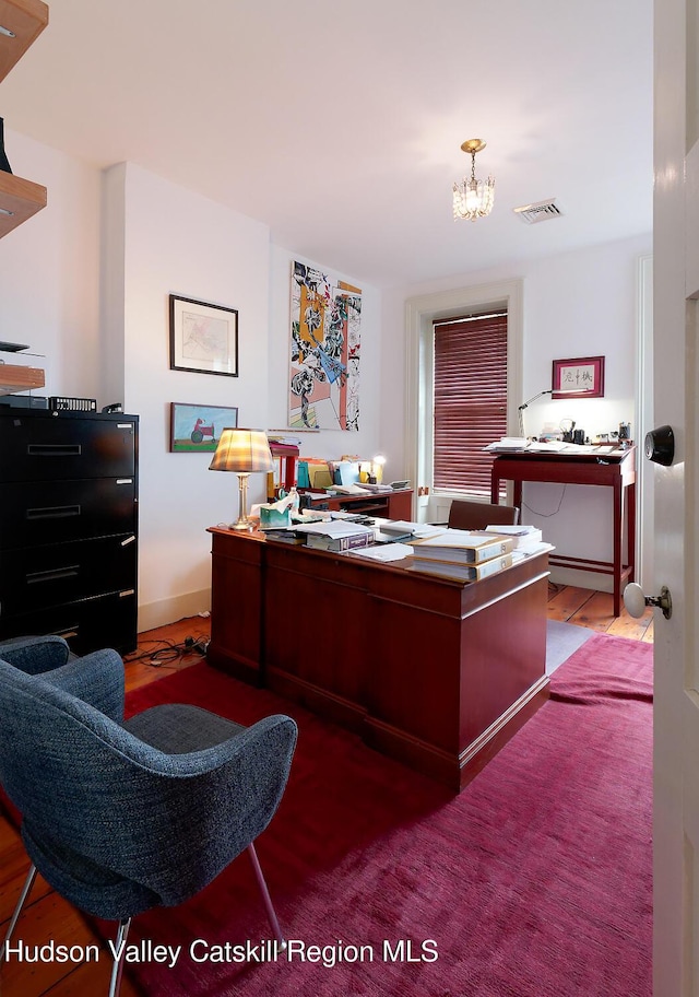 230 Warren St, Hudson, NY 12534 - office area with a chandelier