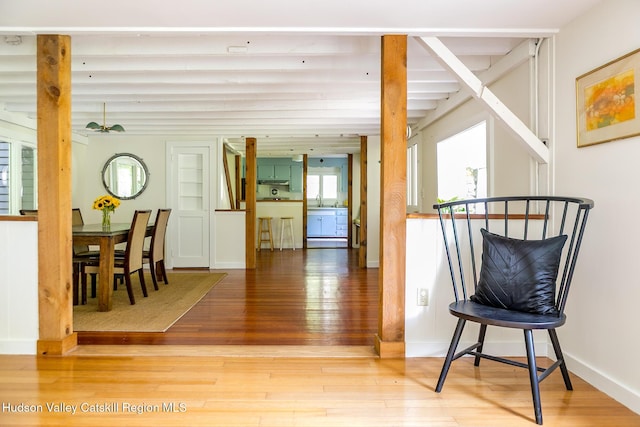 654 Watson Hollow Rd, West Shokan, NY 12494 - hall featuring wood finished floors and a sink