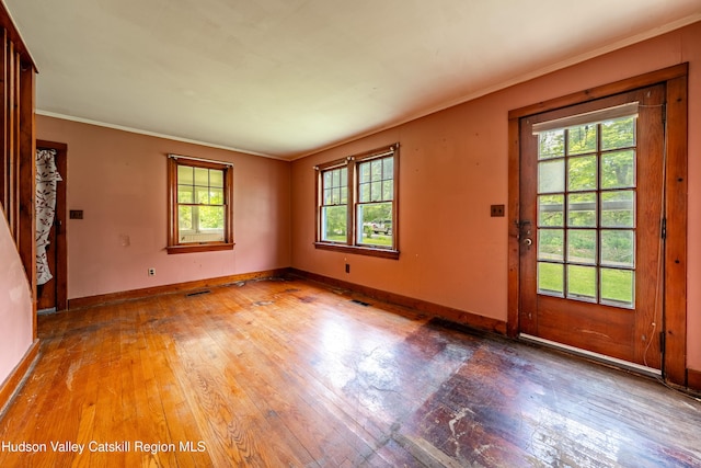 334 Joslen Blvd, Hudson, NY 12534 - spare room with hardwood / wood-style flooring, ornamental molding, and baseboards