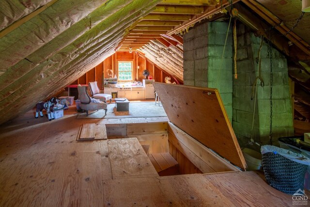 view of attic