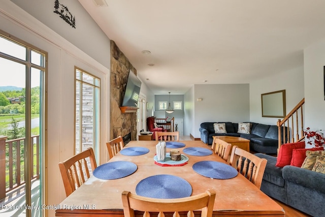 6 Trailside Dr Unit A8, Hunter, NY 12442 - dining room with healthy amount of natural light and stairs