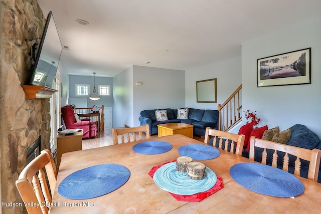 6 Trailside Dr Unit A8, Hunter, NY 12442 - dining room with a fireplace