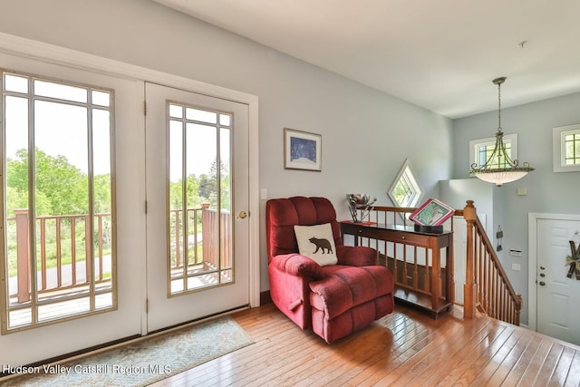 6 Trailside Dr Unit A8, Hunter, NY 12442 - living area with an upstairs landing and hardwood / wood-style floors