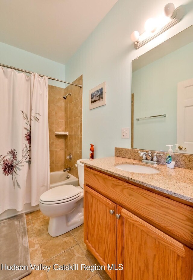 6 Trailside Dr Unit A8, Hunter, NY 12442 - full bathroom featuring vanity, tile patterned flooring, and shower / tub combo