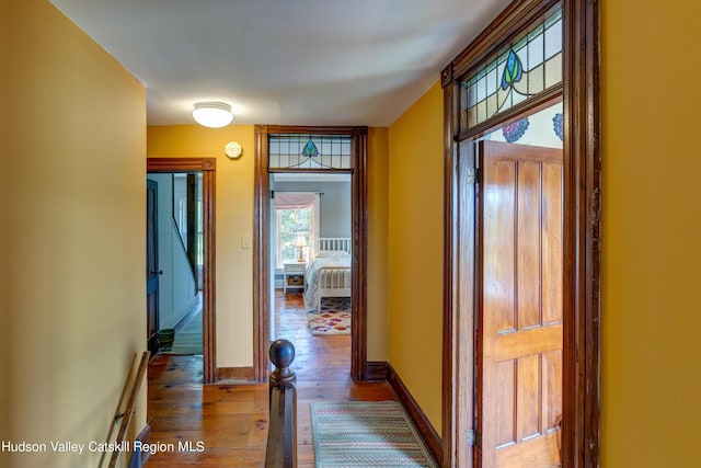3721 Ridge Rd, Hamden, NY 13782 - hallway with hardwood / wood-style floors and baseboards